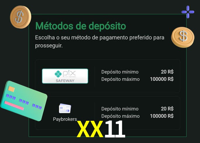 O cassino XX11 oferece uma grande variedade de métodos de pagamento